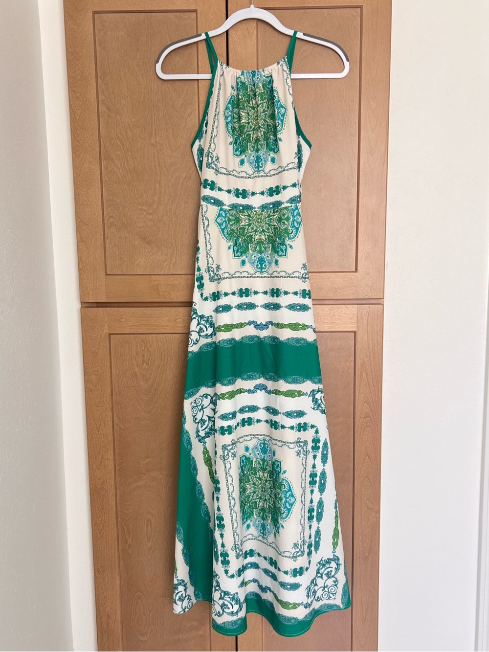 Scarf Print Halter Cami Maxi Dress